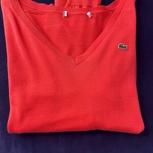 Lacoste coral V-Neck Pullover